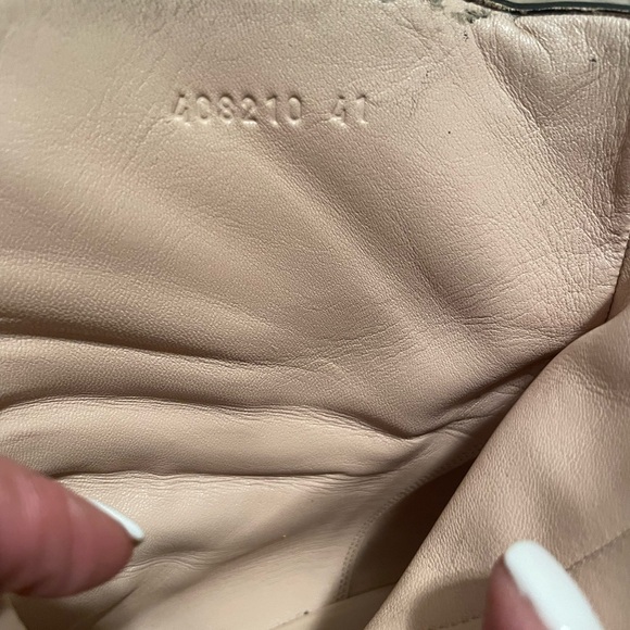 EUC BLACK SUEDE GUCCI KID SCAMOSCIATO GG MARMONT FRINGE ANKLE BOOTS 41 - Picture 10 of 10